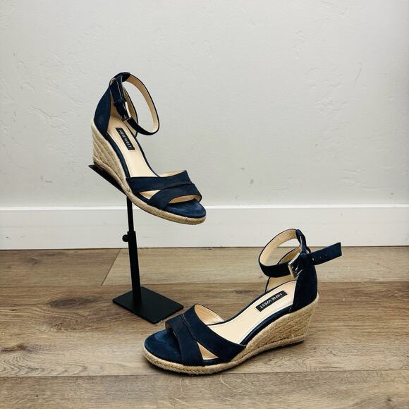 Nine West Black Espadrille Wedge Sandal Women’s Size 5 - Picture 1 of 10